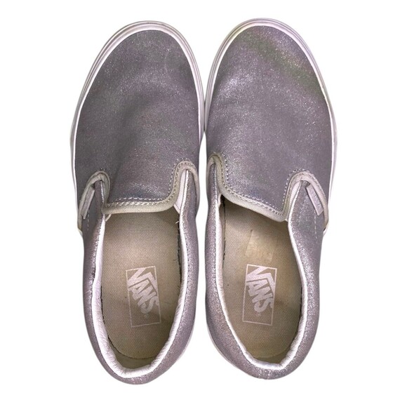 Vans Classic Slip On Silver Shoes With Box Kids Size 3.5 - Picture 14 of 16